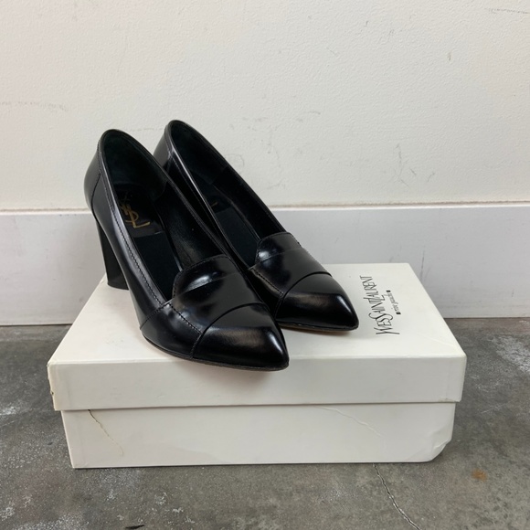🛑 SOLD YSL Saint Laurent Loafer Pumps with Block Heel - Picture 7 of 8